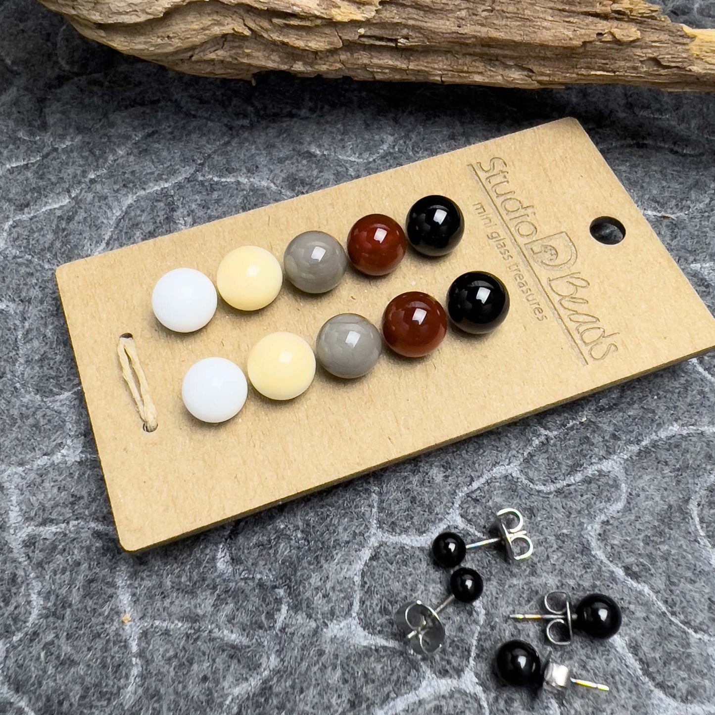Flame Torched Glass Earrings - Essential Colors