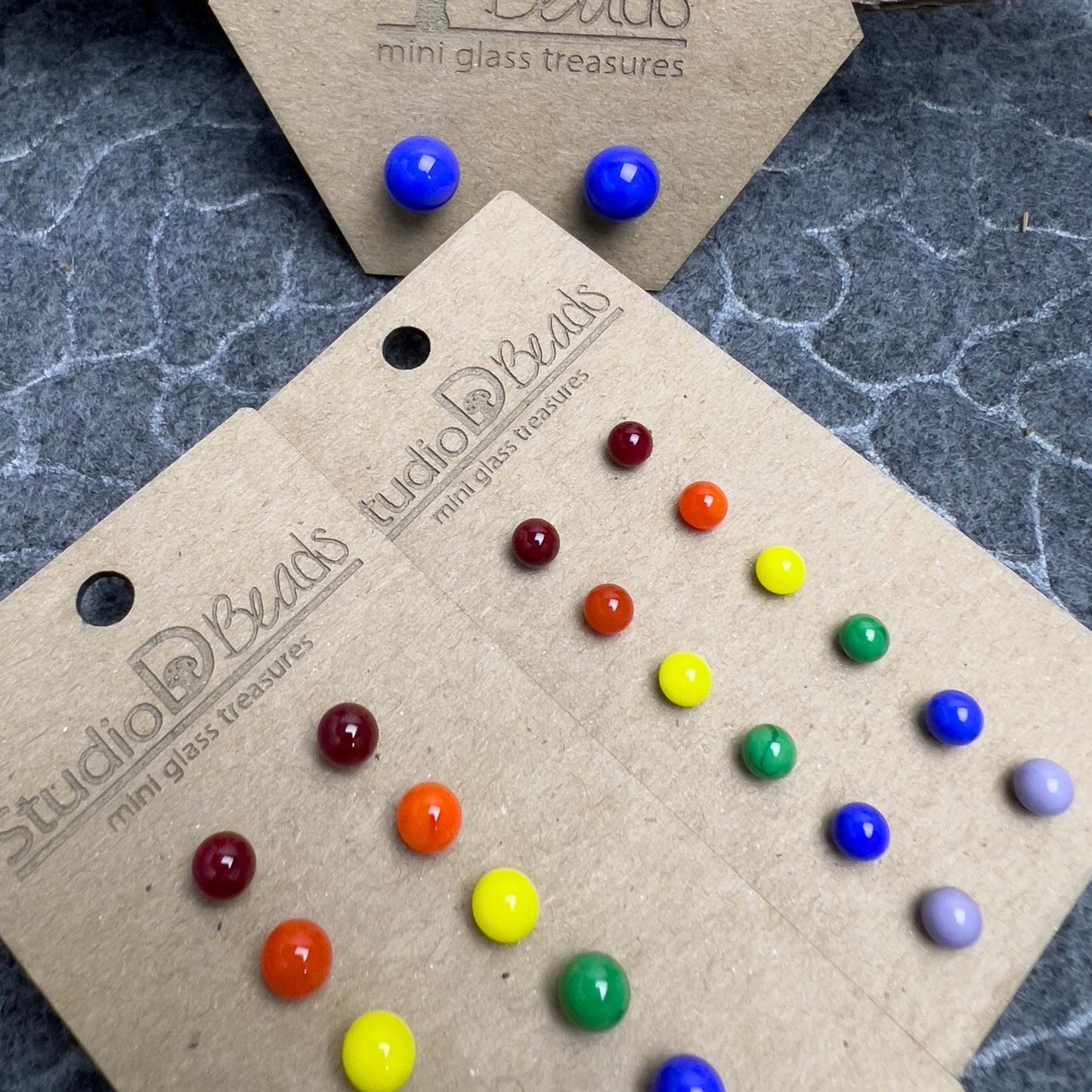 Flame Torched Glass Earrings - Rainbow Colors