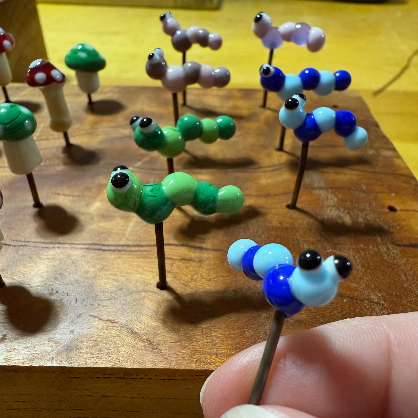 Mini Green Caterpillar Fairy Garden Charm