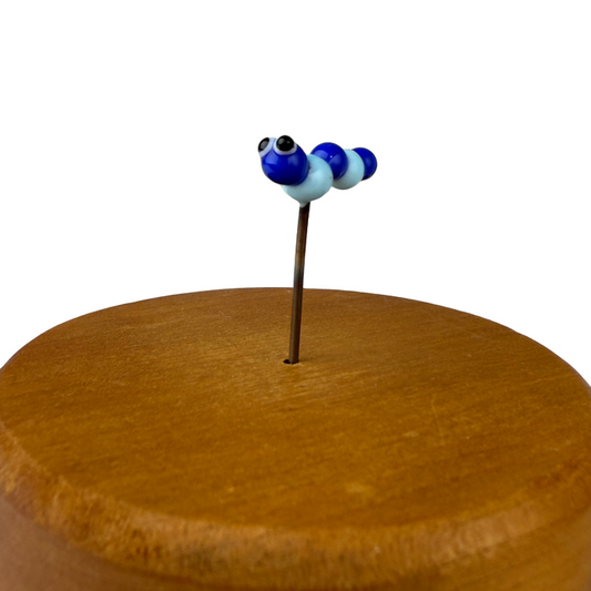 Mini Blue Caterpillar Fairy Garden Charm