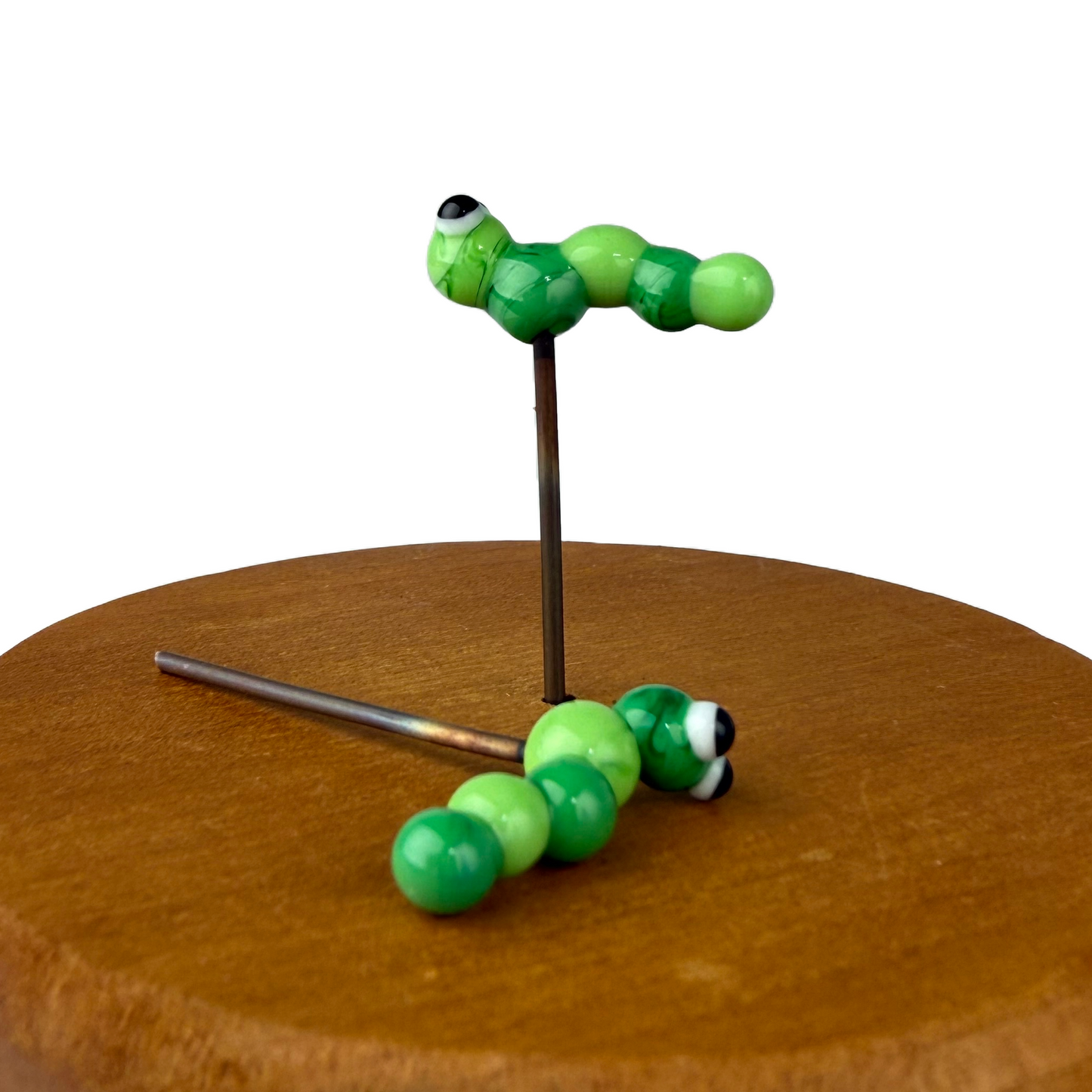 Mini Green Caterpillar Fairy Garden Charm