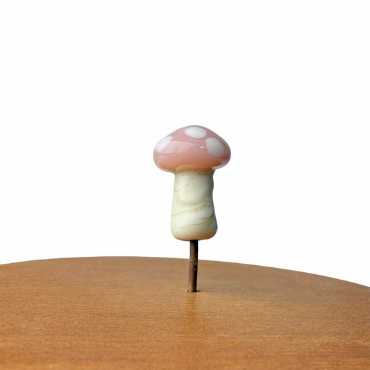Mini Pink Mushroom Fairy Garden Charm